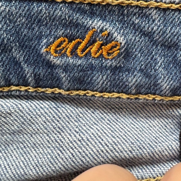 7 For All Mankind Edie High-Rise Patchwork Straight Ankle blue jeans sz 26 - Picture 10 of 13